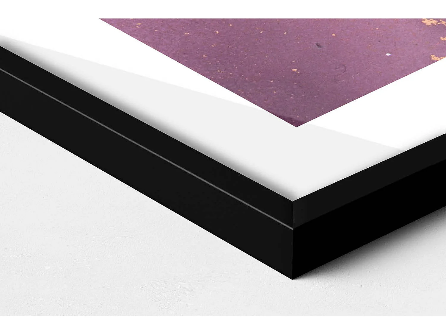 Dekoratives Gemälde mit schwarzem Rahmen, fließende und zarte Abstraktion 70 x 100 cm – perfekt für das Wohn- oder Schlafzimmer