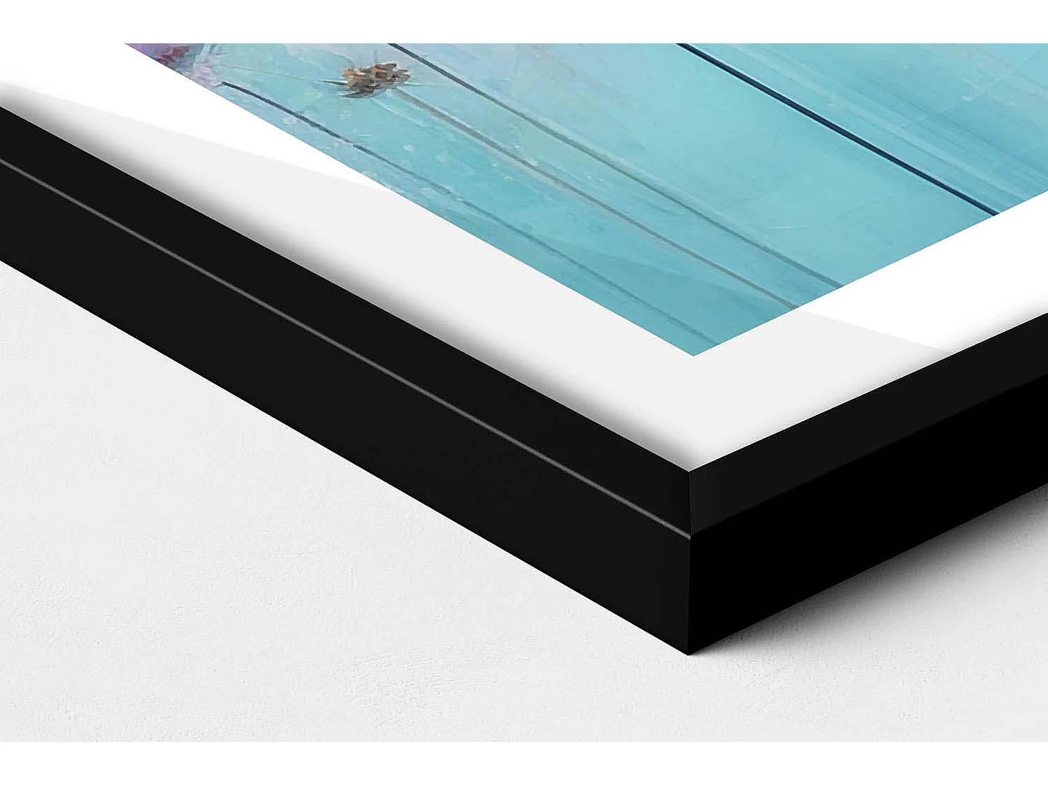 Quadro decorativo con cornice nera, Montagna in una notte stellata 50 x 50 cm - Perfetto per il soggiorno o la camera da letto