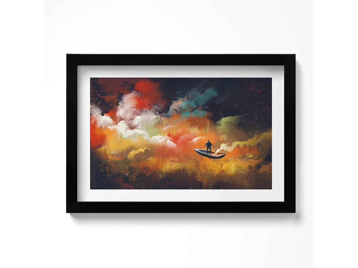 Dekoratives Gemälde mit schwarzem Rahmen, Eine abstrakte Vorstellung vom Erwachsenenleben 30 x 20 cm – Perfekt für das Wohn- oder Schlafzimmer