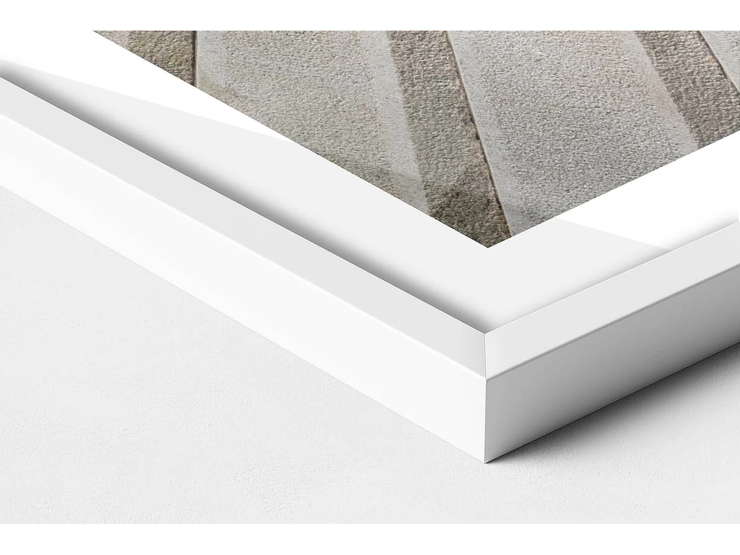 Dekoratives Gemälde mit weißem Rahmen, Wendeltreppe 60 x 80 cm – Perfekt für das Wohn- oder Schlafzimmer