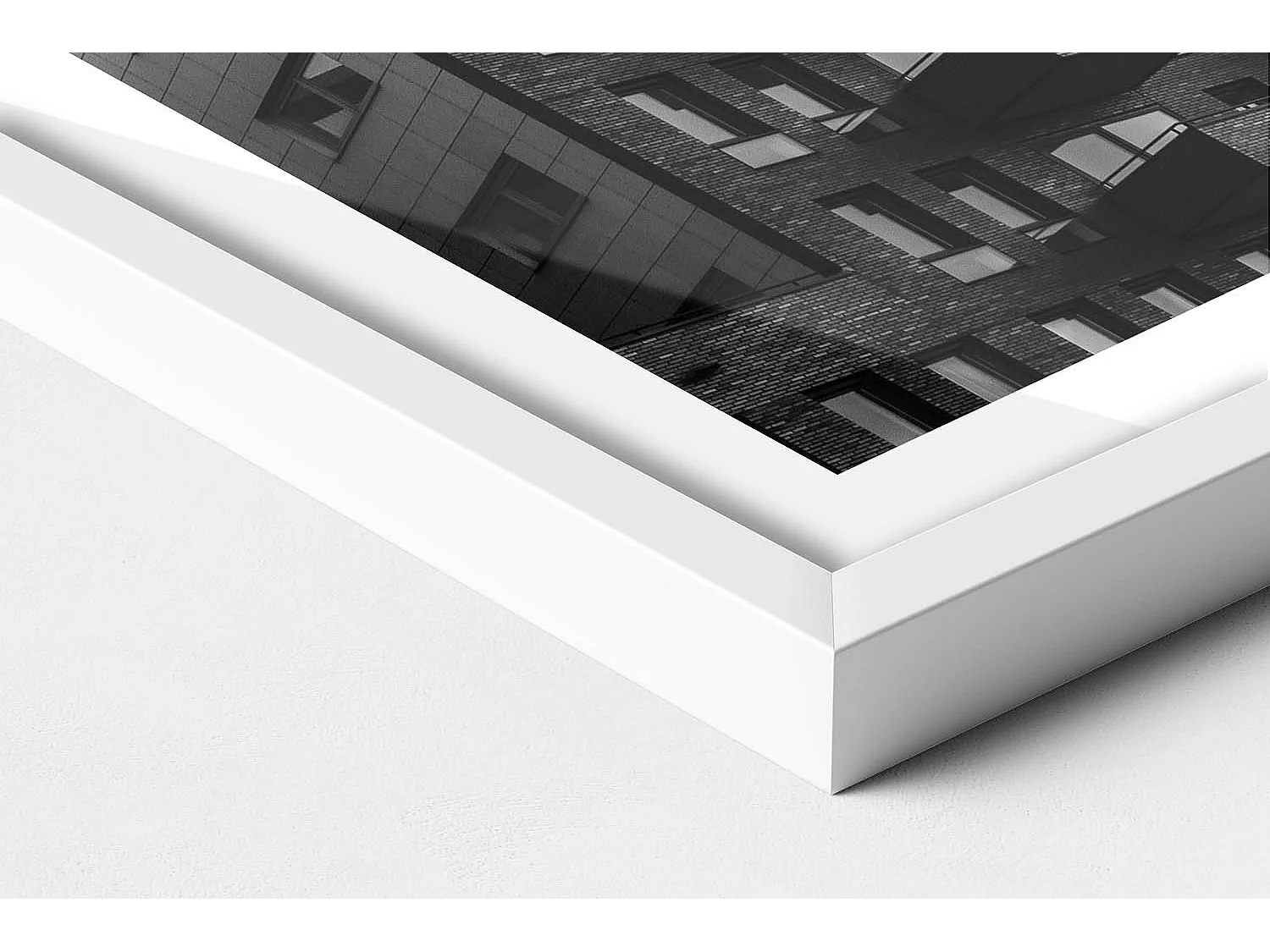 Dekoratives Gemälde mit weißem Rahmen, Architektur in Amsterdam 40 x 60 cm – Perfekt für das Wohn- oder Schlafzimmer