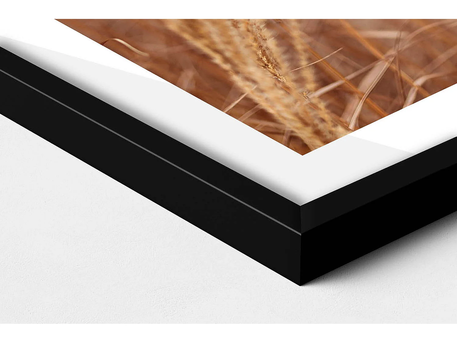 Tableau décoratif avec cadre noir, Coucher de soleil dans les montagnes 50 x 50 cm – Parfait pour le salon ou la chambre