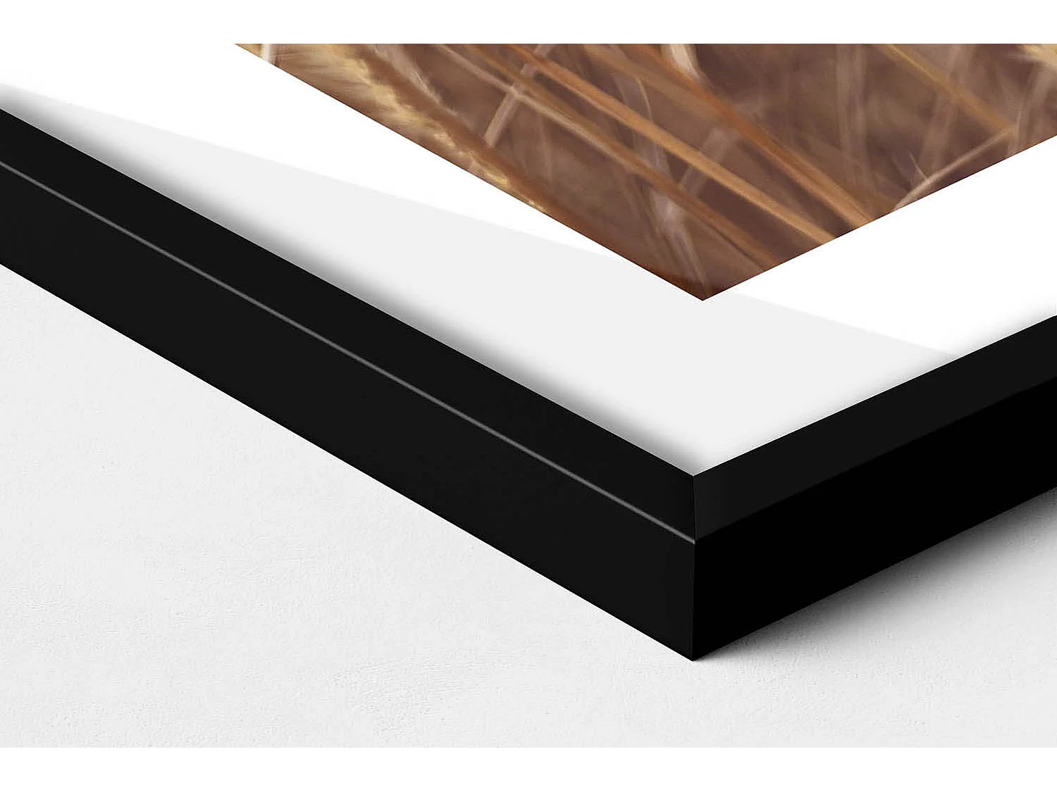 Dekoratives Gemälde mit schwarzem Rahmen, Böhmisches Gras, Getreide, Natur, 70 x 100 cm – perfekt für das Wohn- oder Schlafzimmer