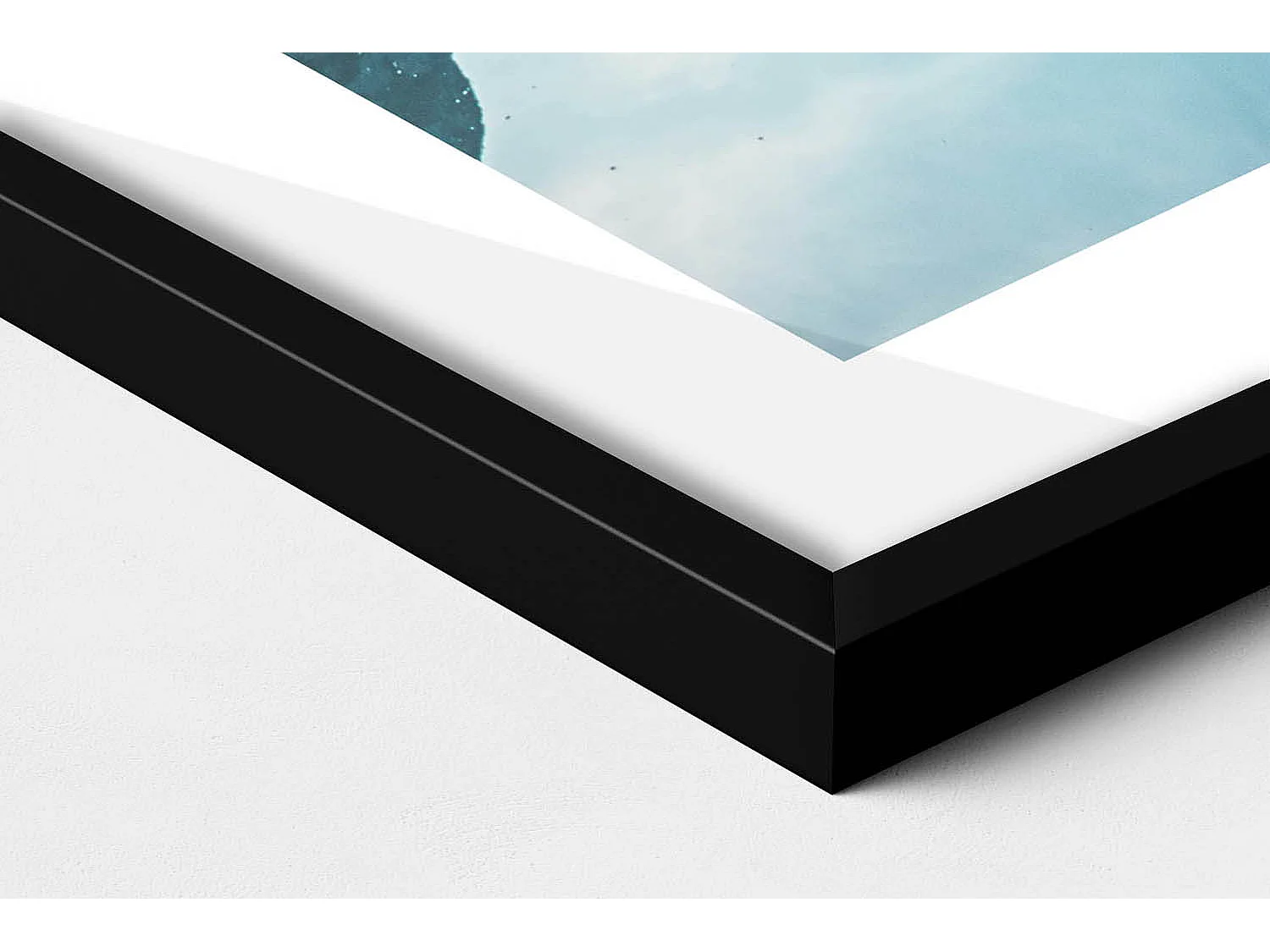 Dekoratives Gemälde mit schwarzem Rahmen, Boote auf dem See 70 x 100 cm – Perfekt für das Wohn- oder Schlafzimmer