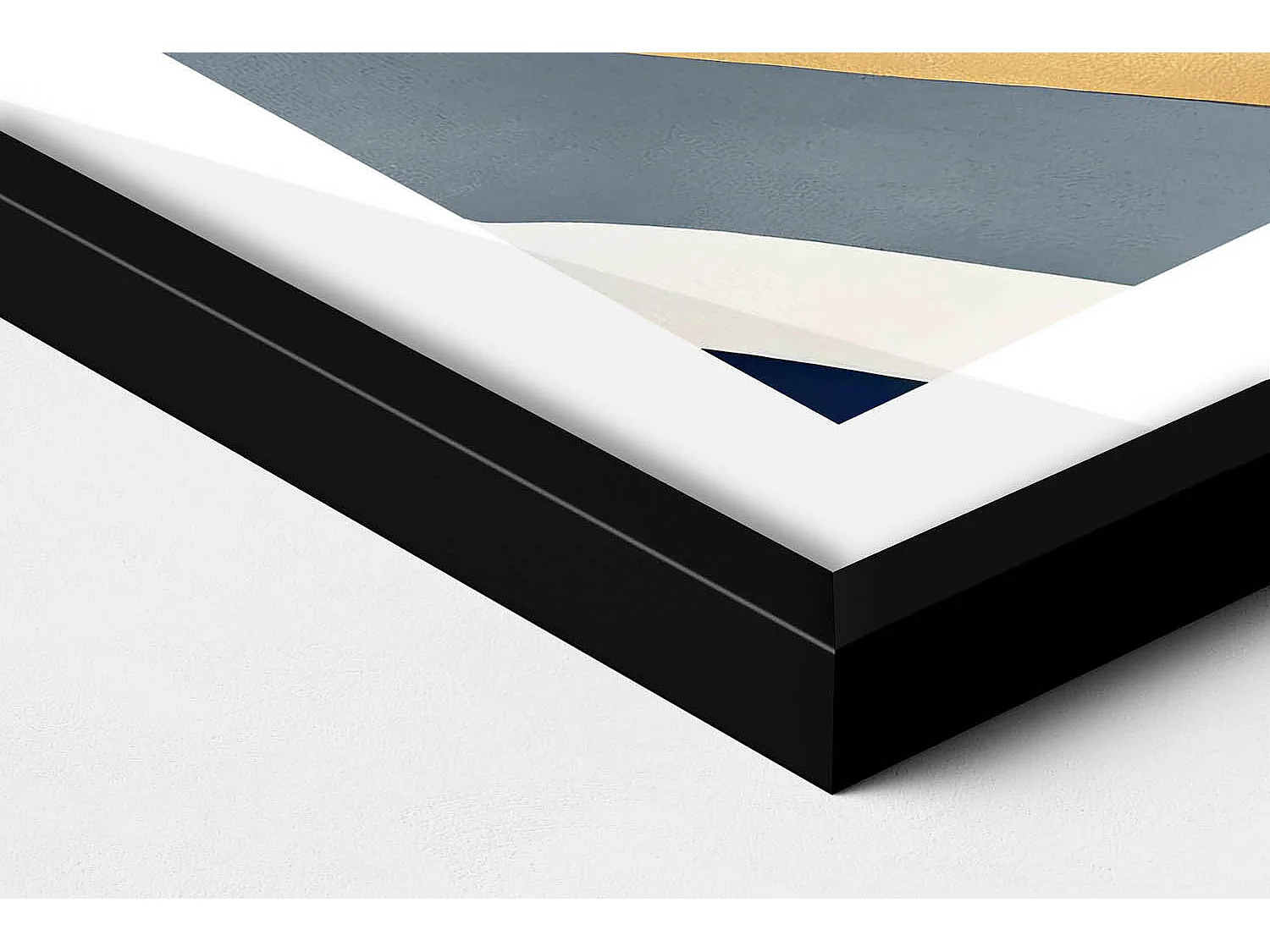 Dekoratives Gemälde mit schwarzem Rahmen, Abstrakte Berge 60 x 80 cm – Perfekt für das Wohn- oder Schlafzimmer