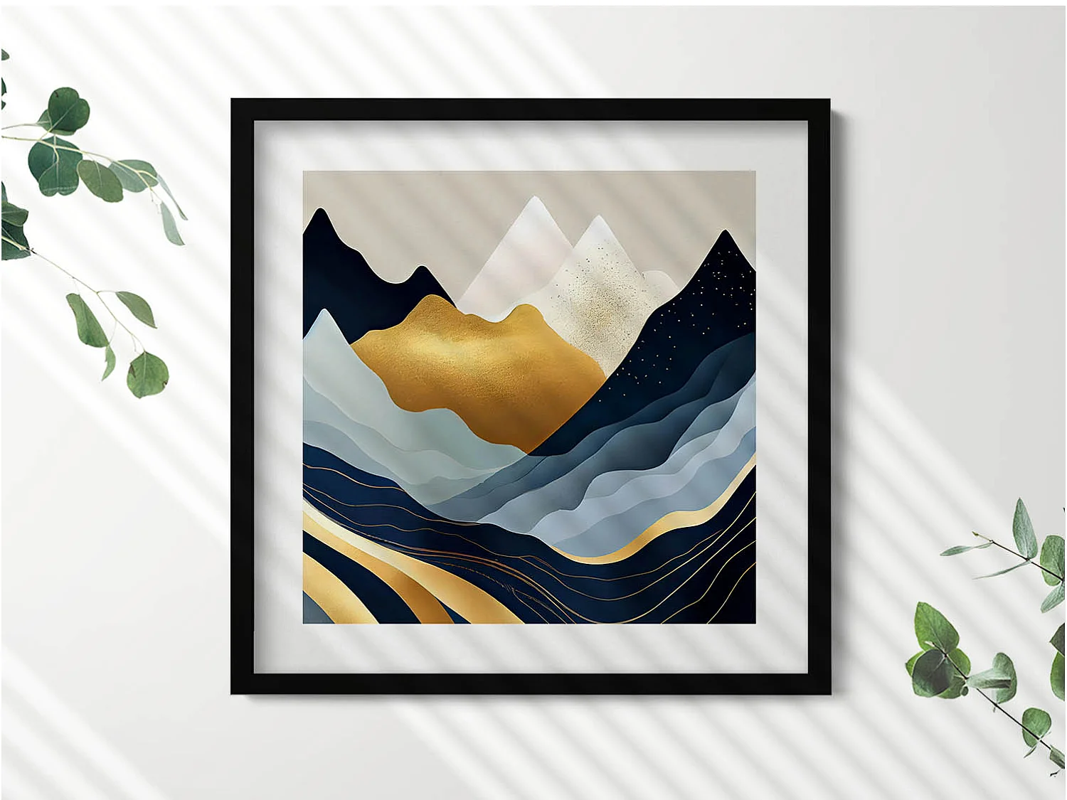 Decoratief schilderij met zwarte lijst, Tent in de bergen van IJsland 50 x 50 cm - Perfect voor de woon- of slaapkamer