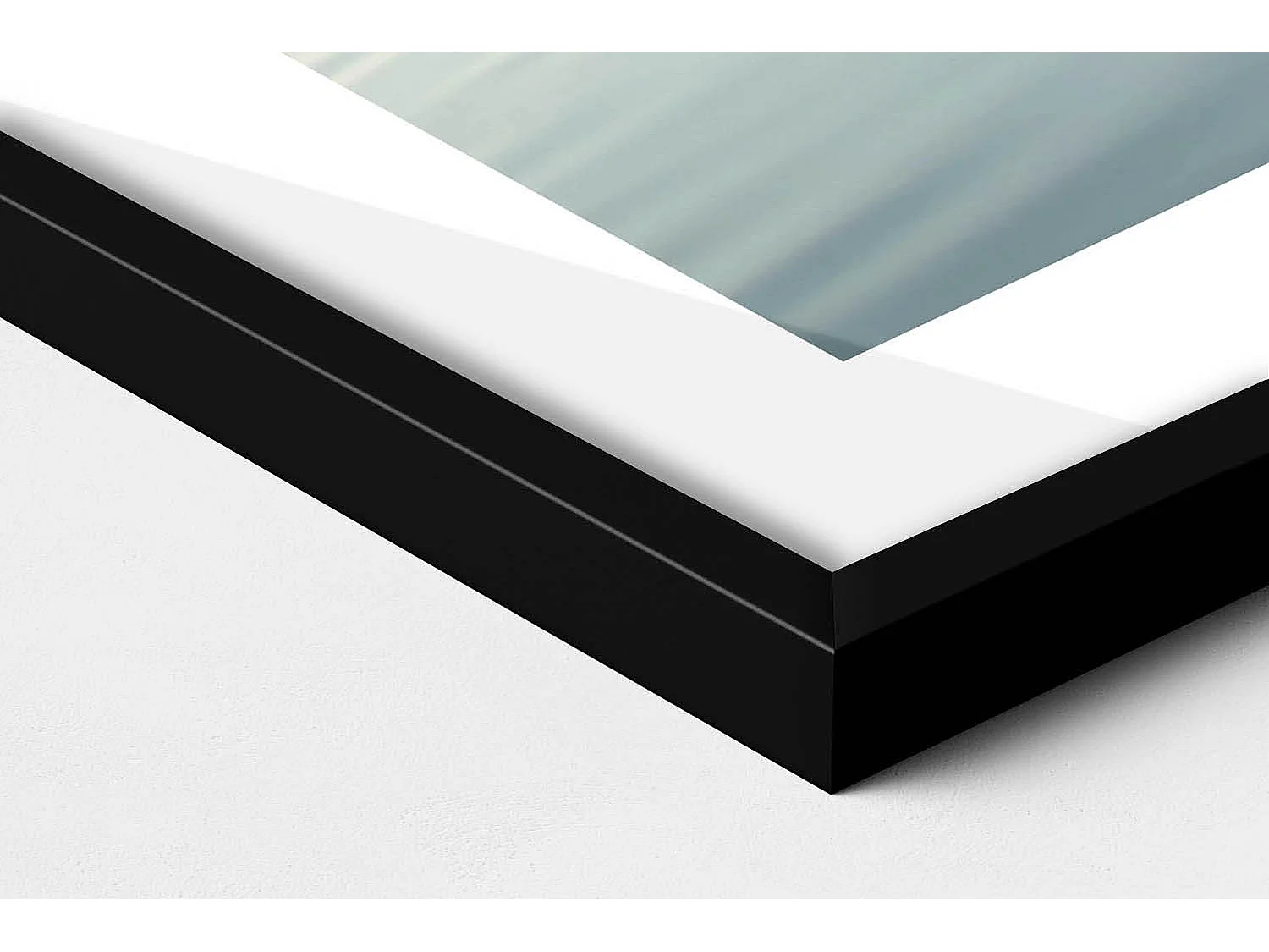 Dekoratives Gemälde mit schwarzem Rahmen, Landschaft des Fuji unter dem roten Baum 70 x 100 cm – Perfekt für das Wohn- oder Schlafzimmer