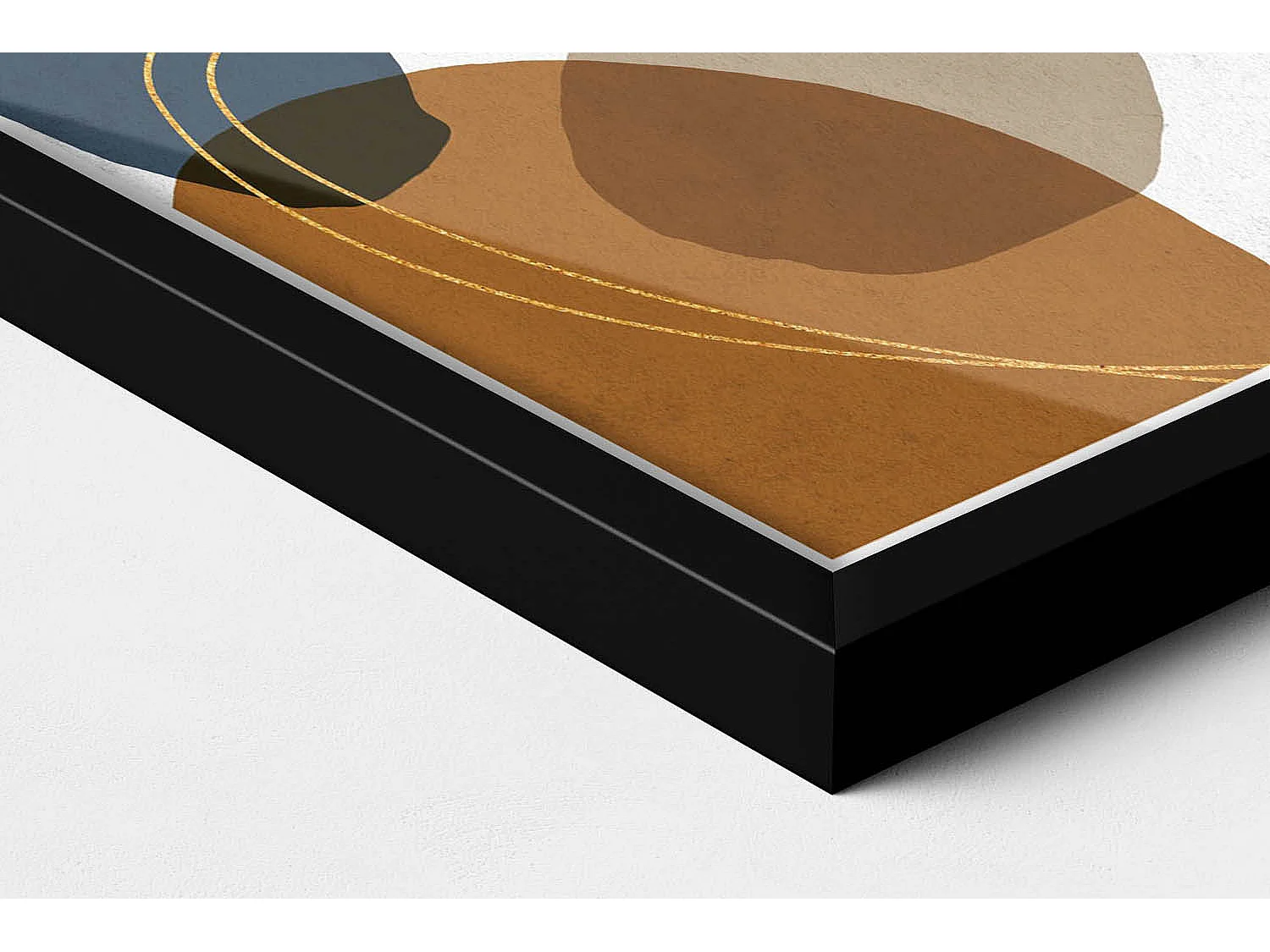 Dekoratives Gemälde mit schwarzem Rahmen, abstrakte böhmische Komposition 20 x 30 cm – perfekt für das Wohn- oder Schlafzimmer