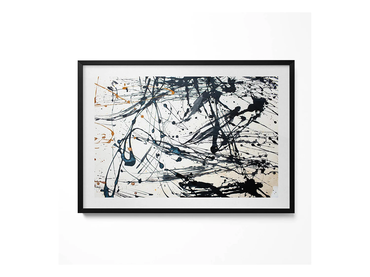 Tableau décoratif avec cadre noir, Art créatif abstrait 100 x 70 cm– Parfait pour le salon ou la chambre