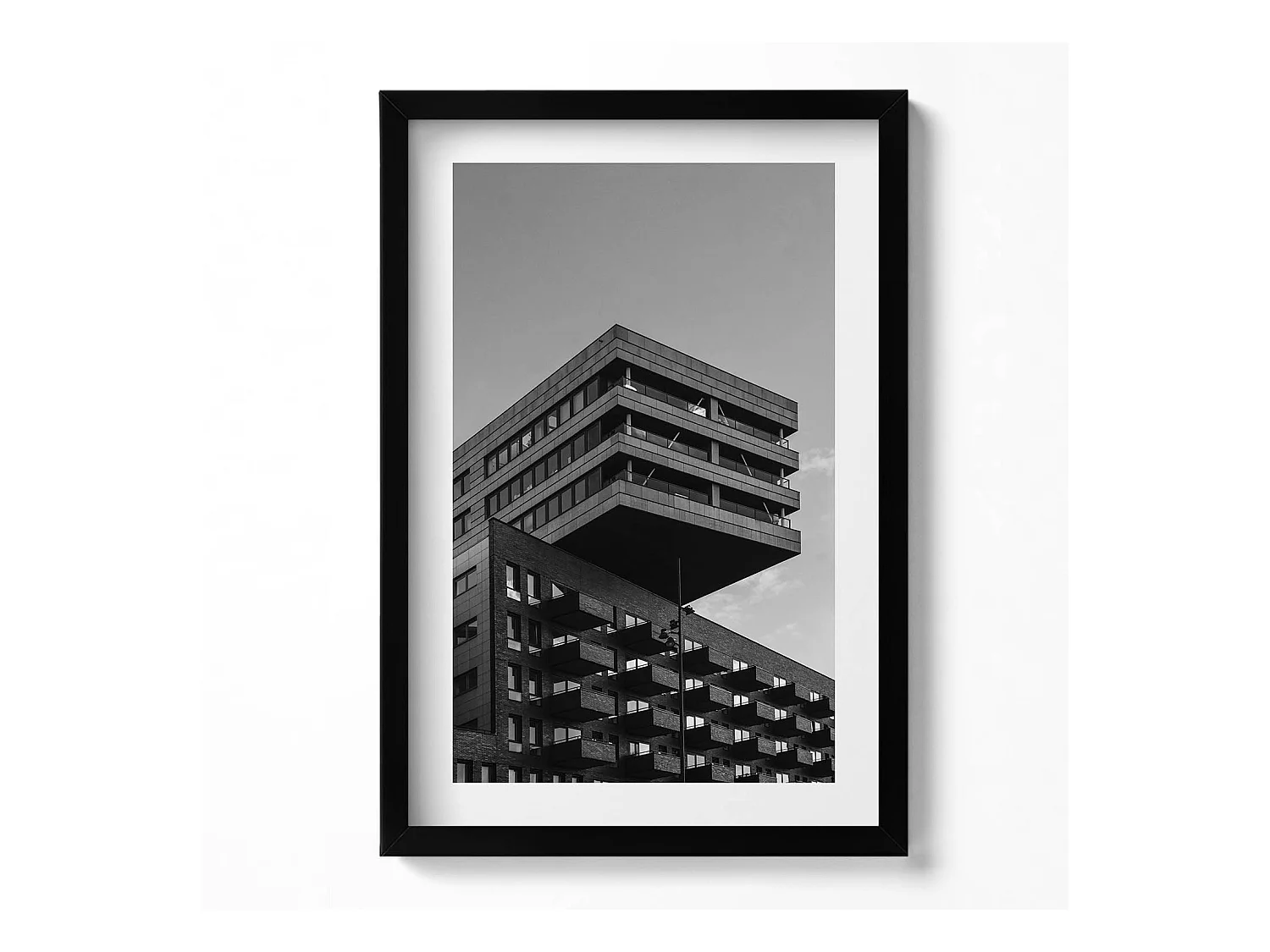 Tableau décoratif avec cadre noir, Architecture à Amsterdam 40 x 60 cm– Parfait pour le salon ou la chambre