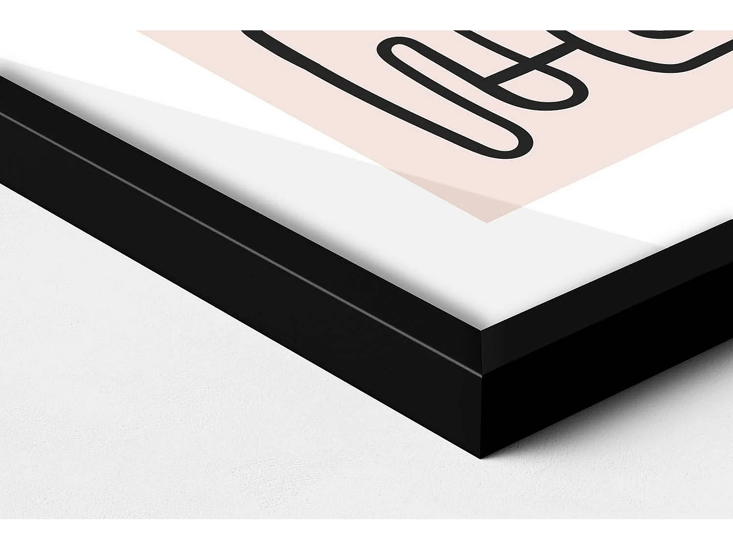 Dekoratives Gemälde mit schwarzem Rahmen, abstrakte Kunstformen 40 x 60 cm – perfekt für das Wohn- oder Schlafzimmer