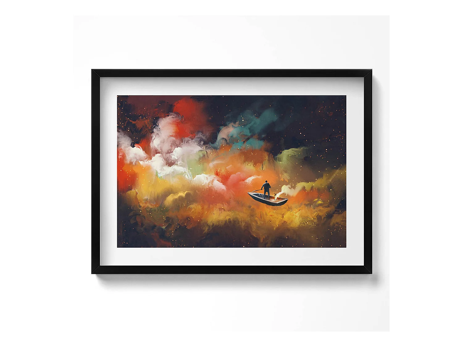 Tableau décoratif avec cadre noir, Une idée abstraite de la vie adulte 70 x 50 cm– Parfait pour le salon ou la chambre