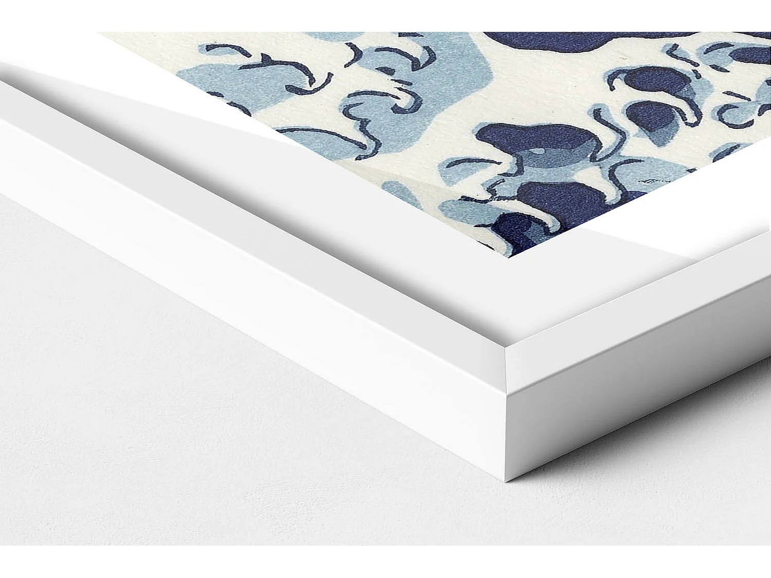 Tableau décoratif avec cadre blanc, Grosse vague à Kanagawa 60 x 80 cm– Parfait pour le salon ou la chambre