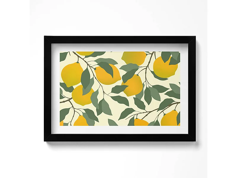 Decoratief schilderij met zwarte lijst, gouden reflecties en bohemien abstracties 30 x 20 cm – Perfect voor de woon- of slaapkamer