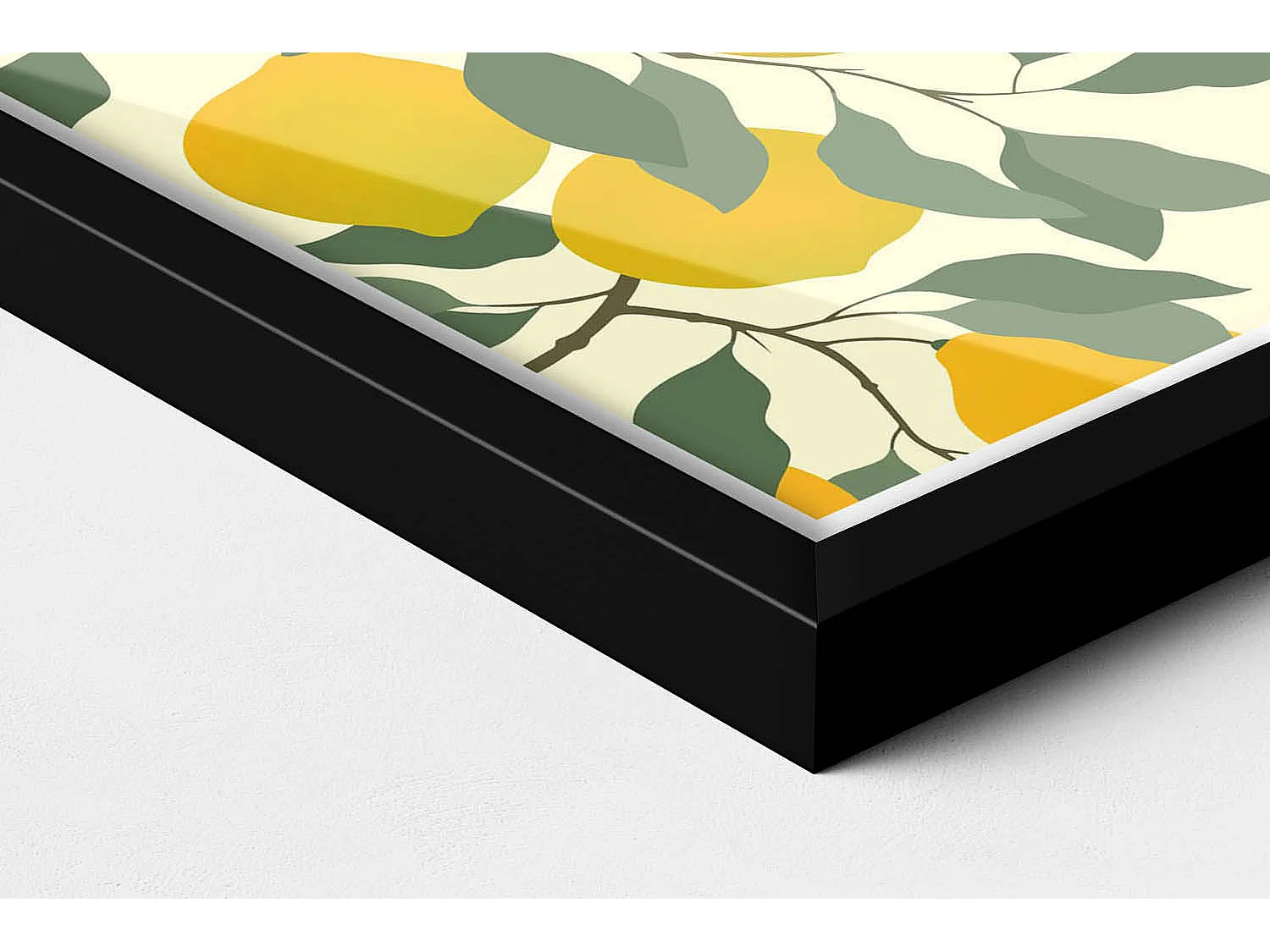 Tableau décoratif avec cadre noir, Reflets dorés et abstractions bohèmes 30 x 20 cm – Parfait pour le salon ou la chambre