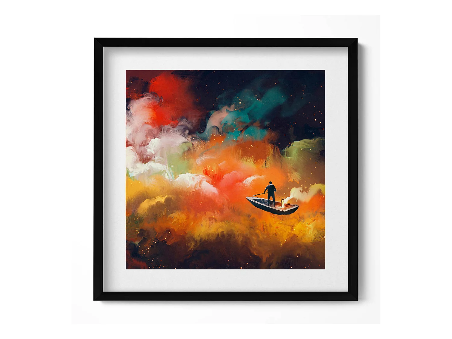 Quadro decorativo con cornice nera, Un'idea astratta di vita adulta 50 x 50 cm – Perfetto per il soggiorno o la camera da letto