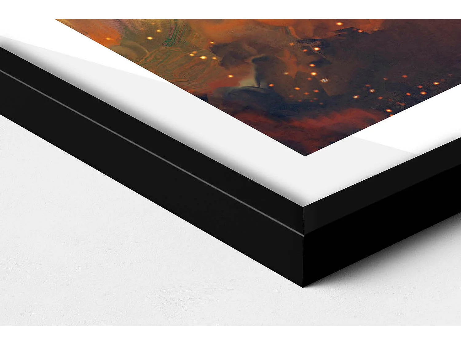 Dekoratives Gemälde mit schwarzem Rahmen, Eine abstrakte Vorstellung vom Erwachsenenleben 50 x 50 cm – Perfekt für das Wohn- oder Schlafzimmer