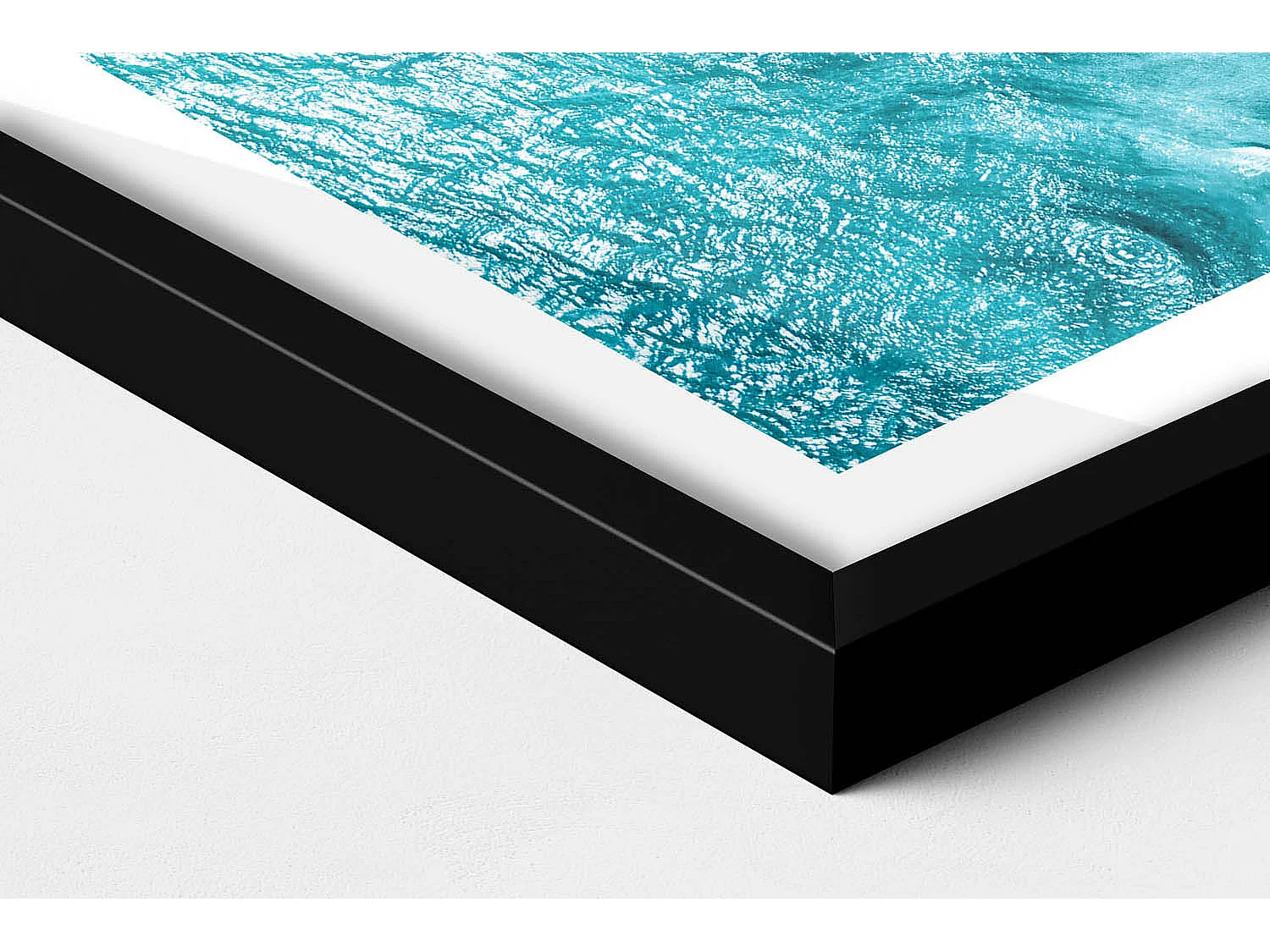Tableau décoratif avec cadre noir, Gens de la plage de la mer 40 x 60 cm– Parfait pour le salon ou la chambre