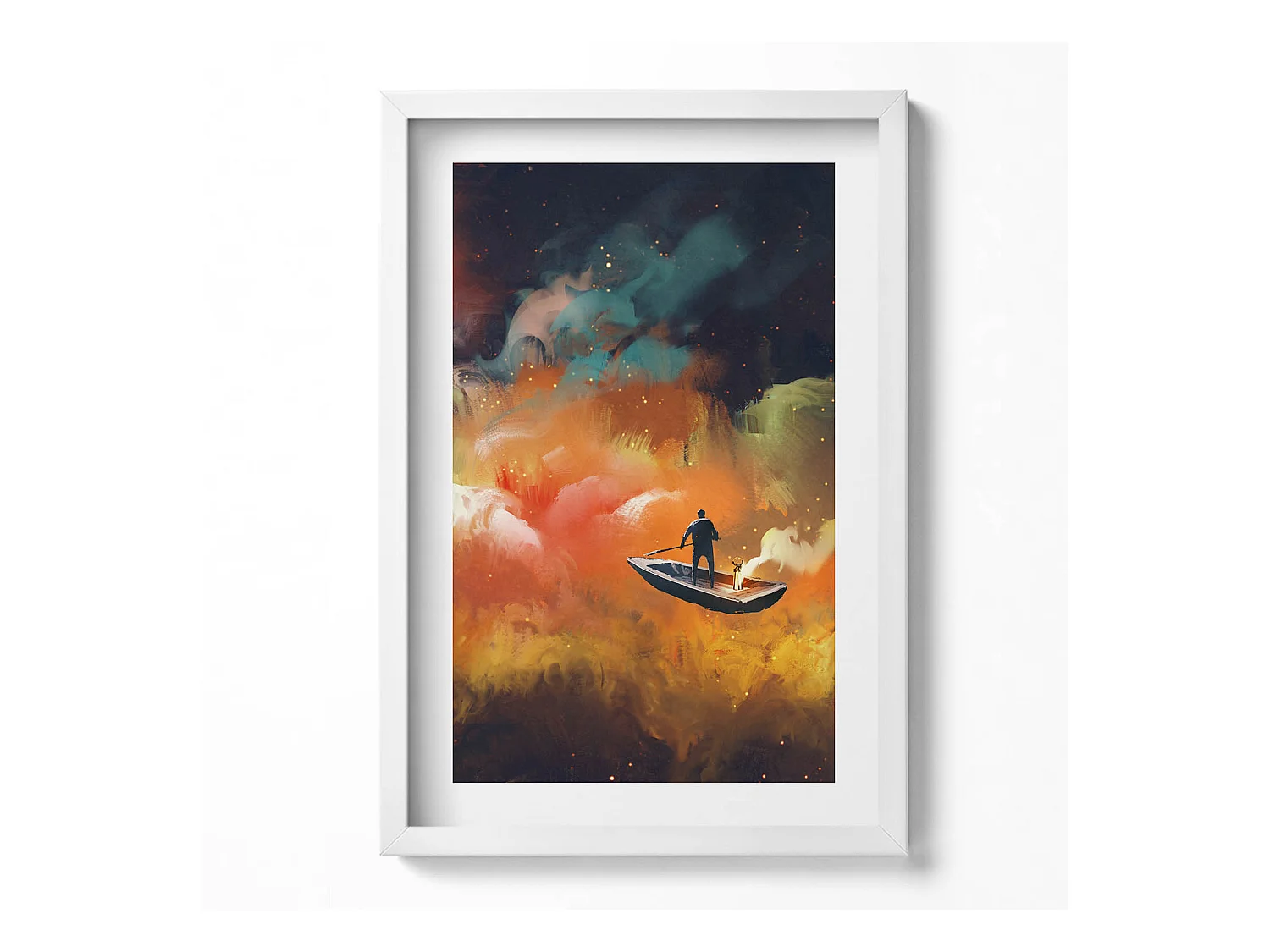 Tableau décoratif avec cadre blanc, Une idée abstraite de la vie adulte 40 x 60 cm– Parfait pour le salon ou la chambre