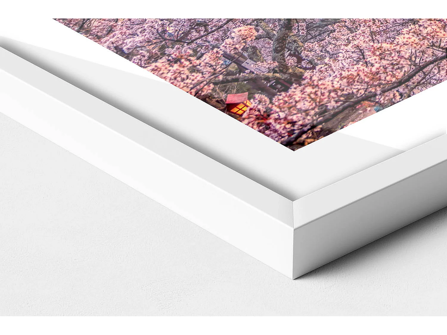 Dekoratives Gemälde mit weißem Rahmen, minimalistische Abstraktion mit goldenen Details 70 x 50 cm – Perfekt für das Wohn- oder Schlafzimmer