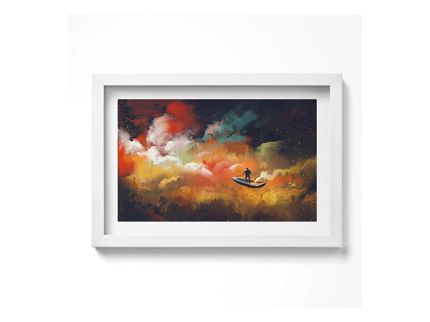 Tableau décoratif avec cadre blanc, Une idée abstraite de la vie adulte 30 x 20 cm – Parfait pour le salon ou la chambre