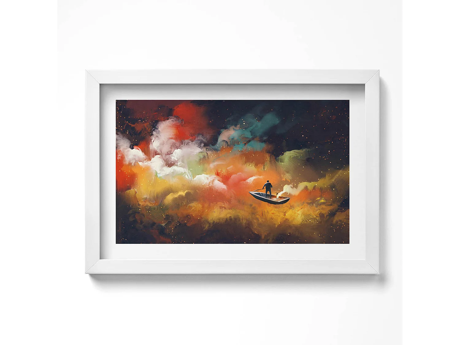 Decoratief schilderij met witte lijst, Een abstract idee van het volwassen leven 30 x 20 cm - Perfect voor de woon- of slaapkamer