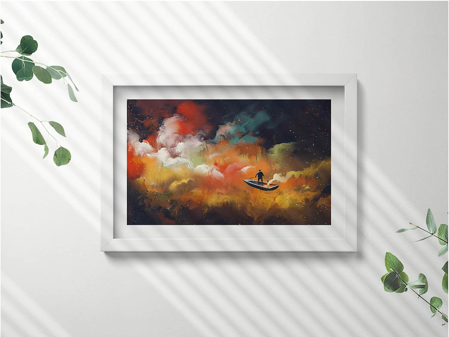 Decoratief schilderij met witte lijst, Een abstract idee van het volwassen leven 30 x 20 cm - Perfect voor de woon- of slaapkamer