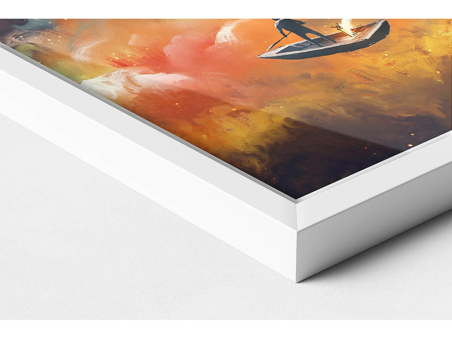 Dekoratives Gemälde mit weißem Rahmen, Eine abstrakte Vorstellung vom Erwachsenenleben 20 x 30 cm – Perfekt für das Wohn- oder Schlafzimmer