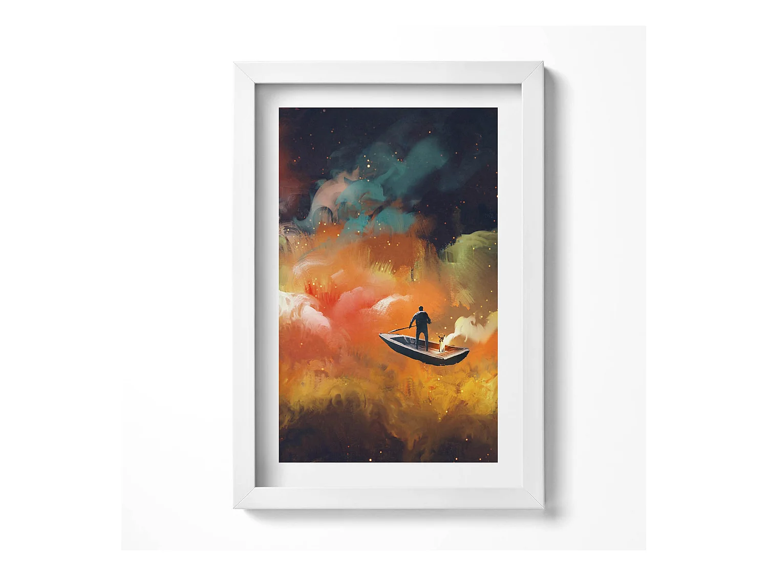 Tableau décoratif avec cadre blanc, Une idée abstraite de la vie adulte 20 x 30 cm – Parfait pour le salon ou la chambre