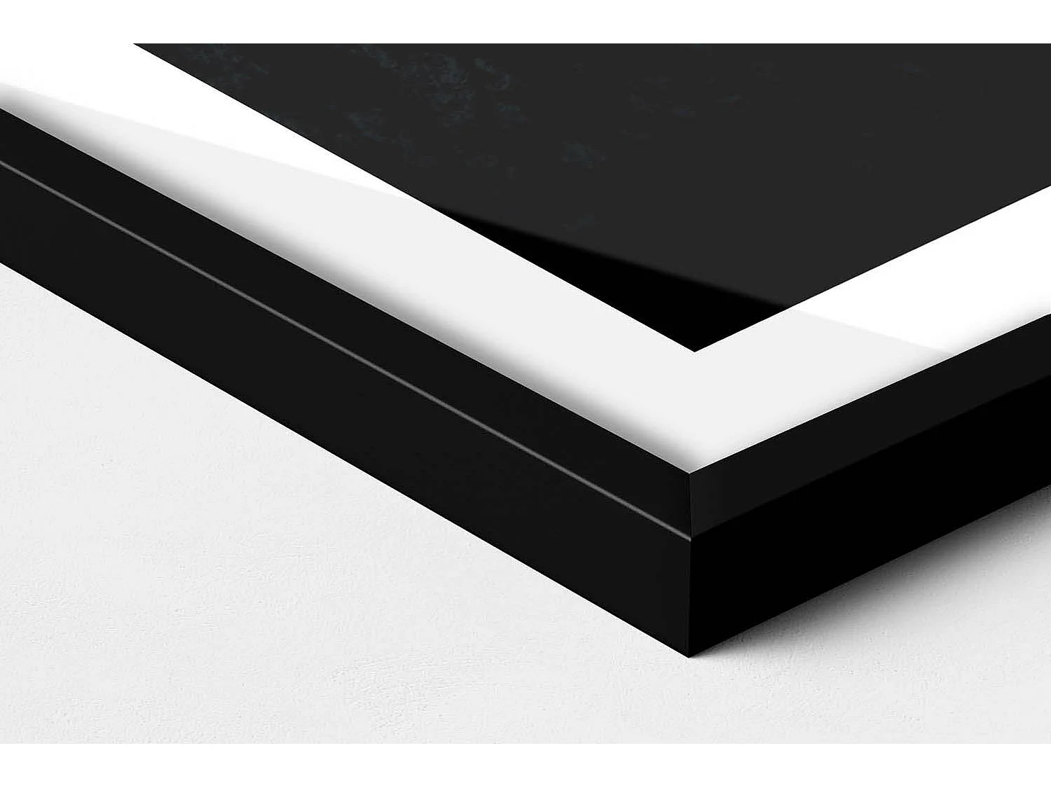 Dekoratives Gemälde mit schwarzem Rahmen, Sonnenuntergang in den Bergen 50 x 70 cm – Perfekt für das Wohn- oder Schlafzimmer