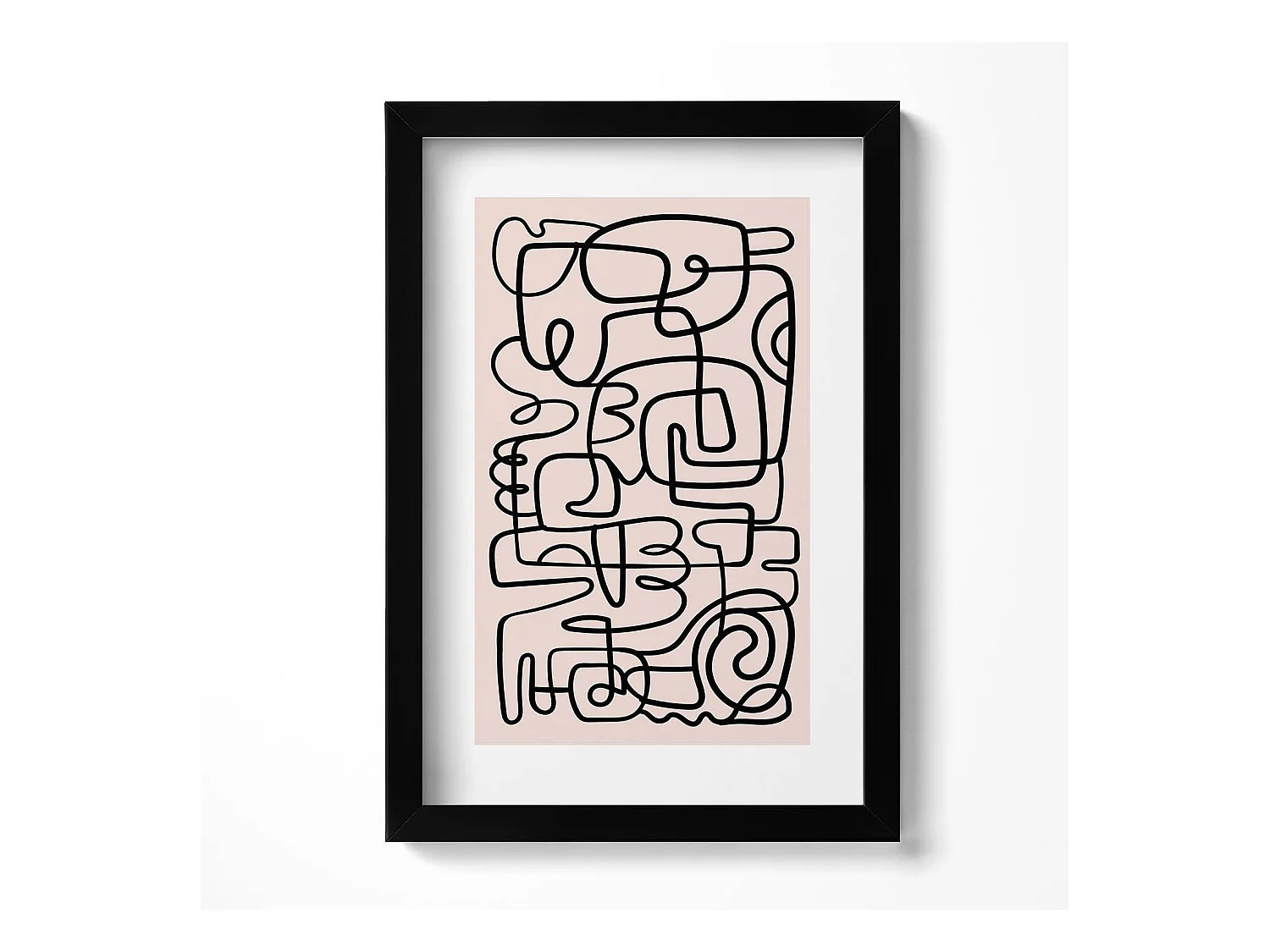 Tableau décoratif avec cadre noir, Formes abstraites d'art 20 x 30 cm – Parfait pour le salon ou la chambre