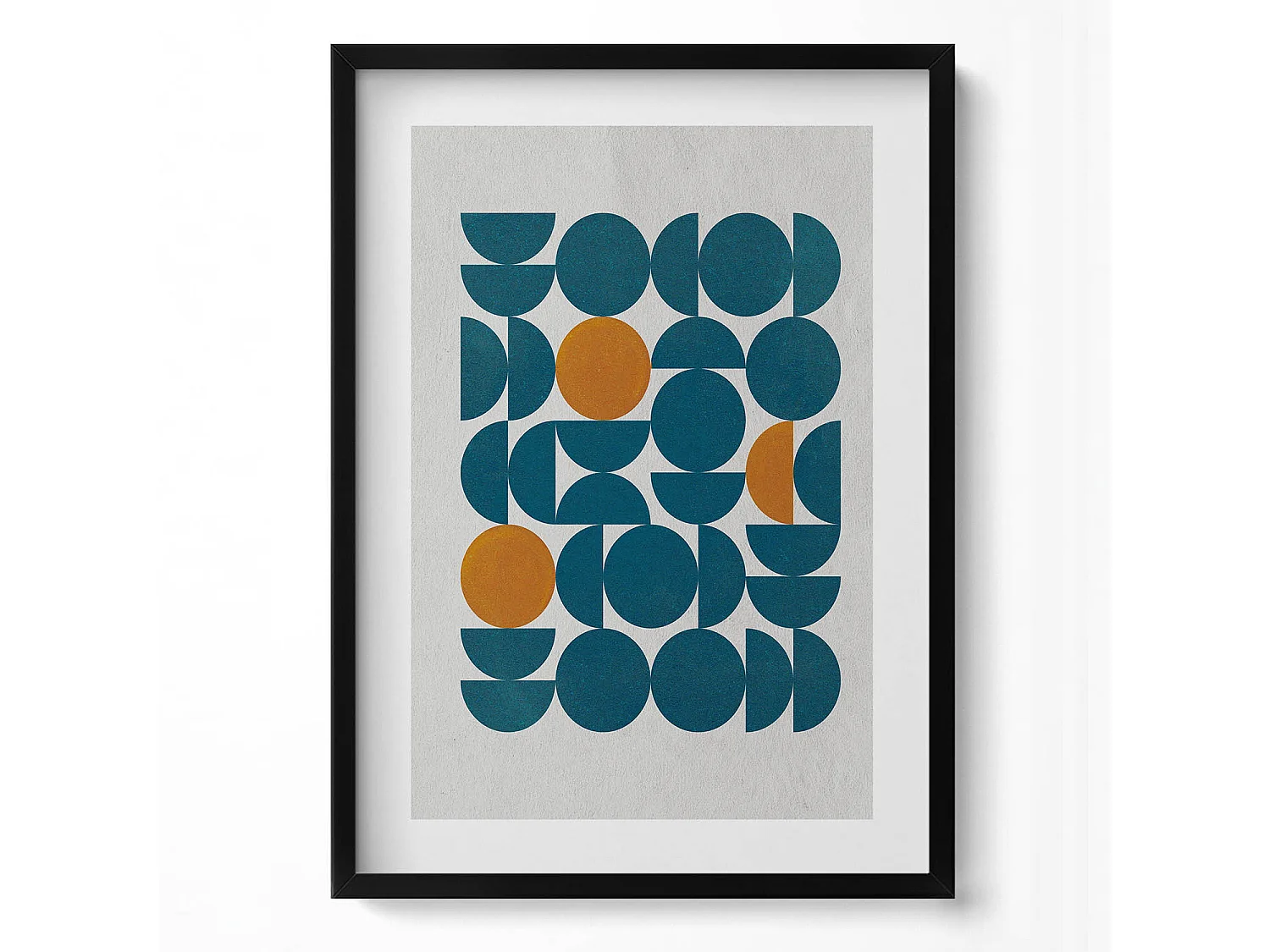 Dekoratives Gemälde mit schwarzem Rahmen, geometrische Komposition 50 x 70 cm – perfekt für das Wohn- oder Schlafzimmer