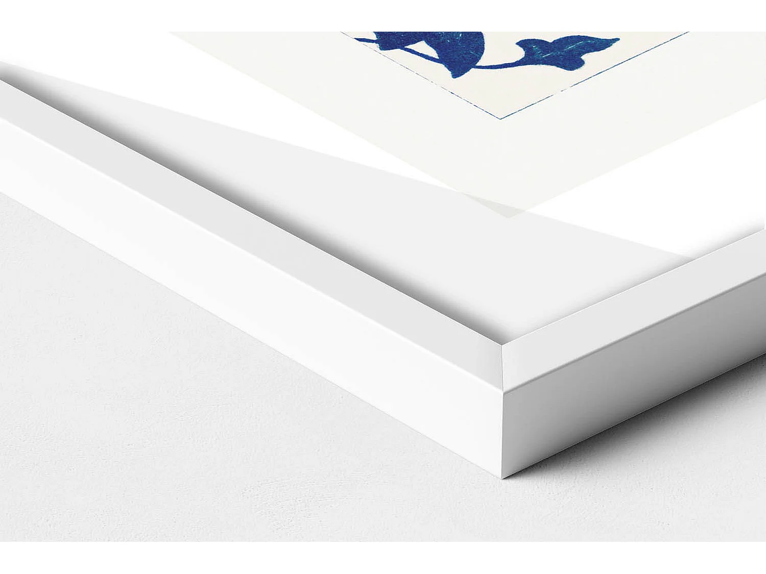 Dekoratives Gemälde mit weißem Rahmen, Vintage-Blumenmuster 70 x 100 cm – perfekt für das Wohn- oder Schlafzimmer