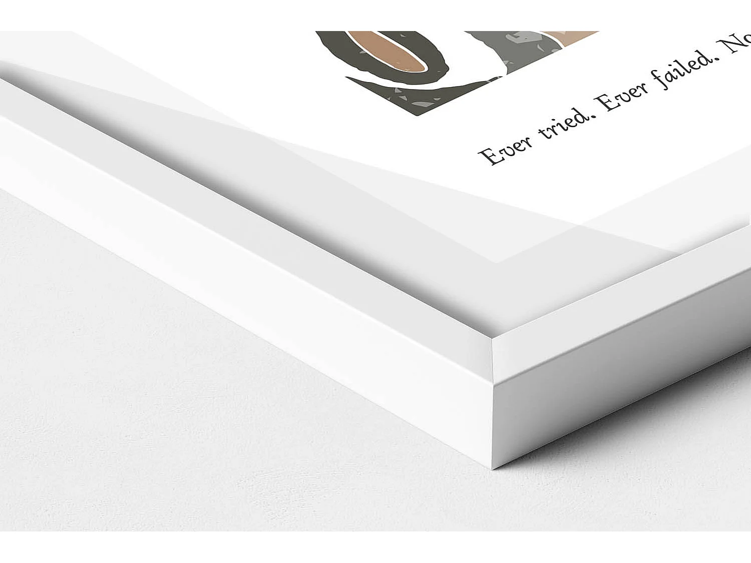 Dekoratives Gemälde mit weißem Rahmen, lineare böhmische Abstraktion 40 x 60 cm – perfekt für das Wohn- oder Schlafzimmer