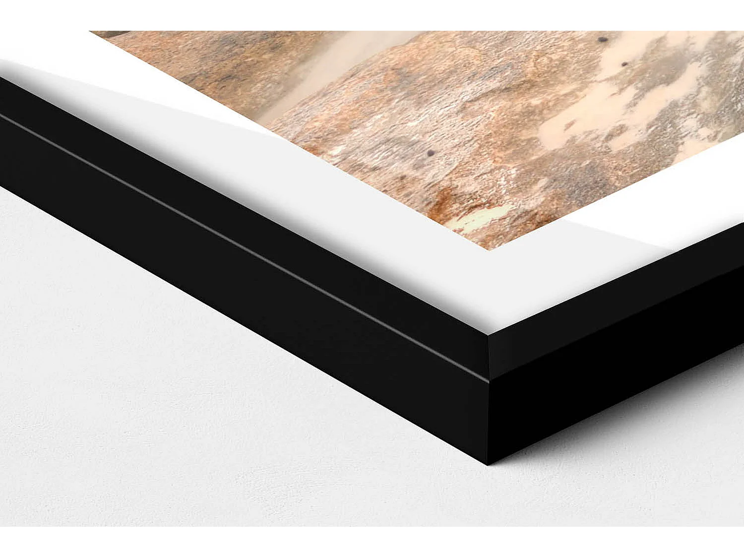 Dekoratives Gemälde mit schwarzem Rahmen, Strand-, Meeres- und Himmelslandschaft 80 x 60 cm – Perfekt für das Wohn- oder Schlafzimmer