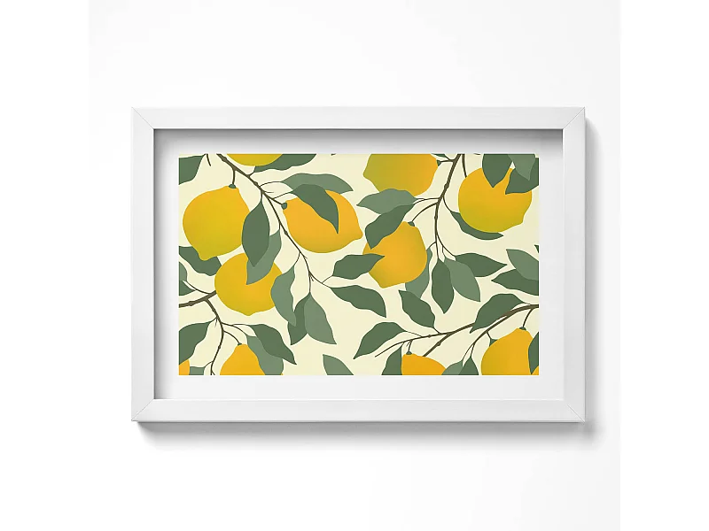 Dekoratives Gemälde mit weißem Rahmen, goldenen Reflexen und böhmischen Abstraktionen 30 x 20 cm – Perfekt für das Wohn- oder Schlafzimmer