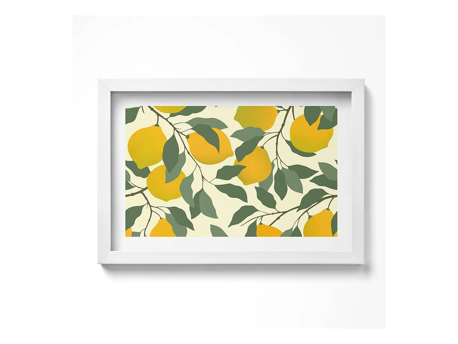 Tableau décoratif avec cadre blanc, Reflets dorés et abstractions bohèmes 30 x 20 cm – Parfait pour le salon ou la chambre