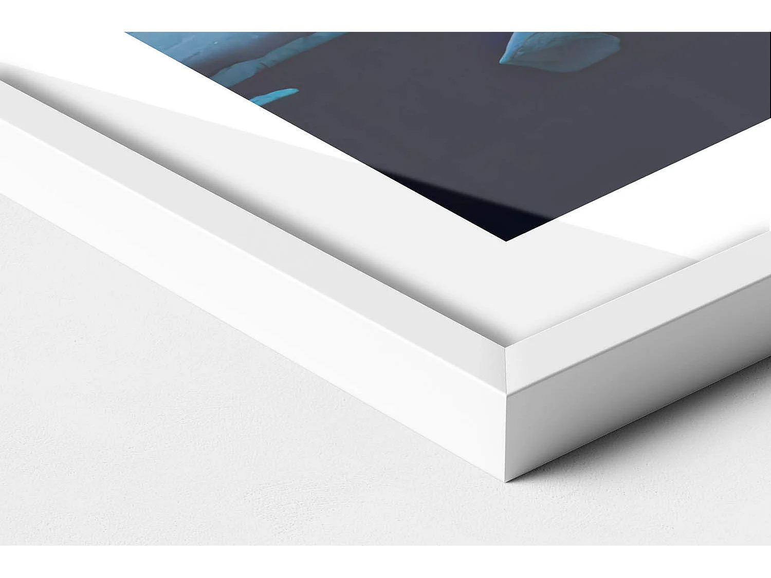 Dekoratives Gemälde mit weißem Rahmen, Zelt in den Bergen Islands 100 x 70 cm – Perfekt für das Wohn- oder Schlafzimmer