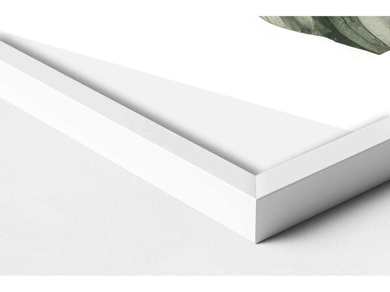 Dekoratives Gemälde mit weißem Rahmen, bemalte Monstera-Blätter 70 x 100 cm – perfekt für das Wohn- oder Schlafzimmer