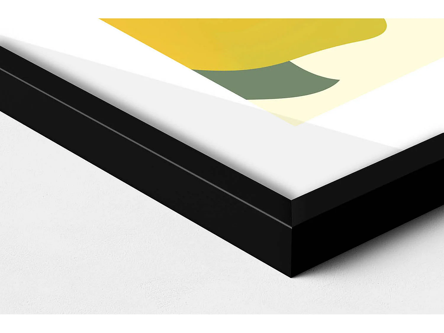 Tableau décoratif avec cadre noir, Illustration de citrons 70 x 100 cm– Parfait pour le salon ou la chambre