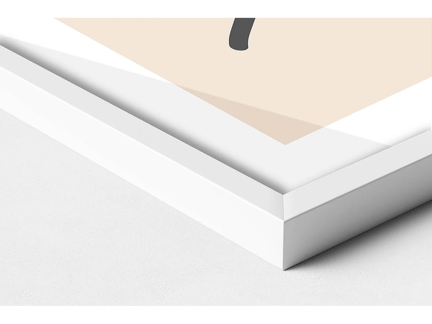 Tableau décoratif avec cadre blanc, Plantes minimalistes 50 x 70 cm– Parfait pour le salon ou la chambre