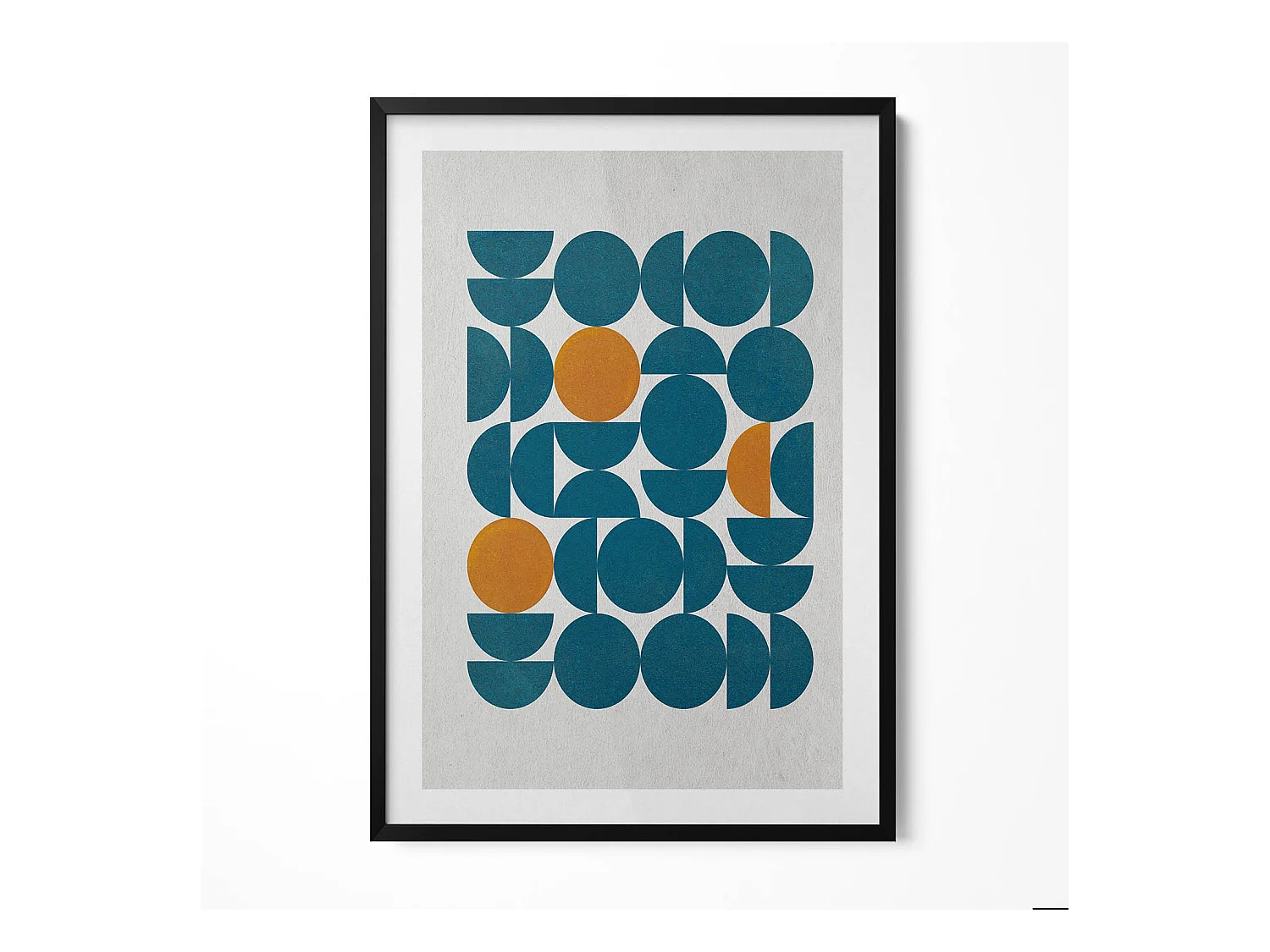 Tableau décoratif avec cadre noir, Composition géométrique 70 x 100 cm– Parfait pour le salon ou la chambre