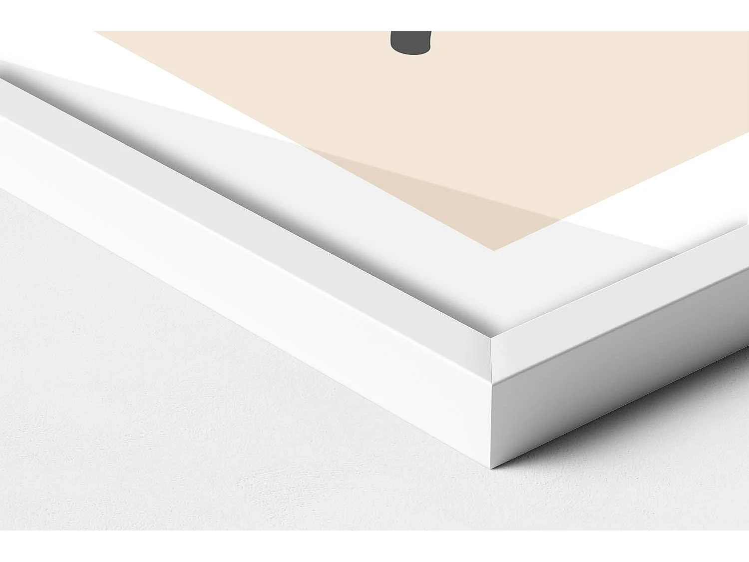 Tableau décoratif avec cadre blanc, Plantes minimalistes 60 x 80 cm– Parfait pour le salon ou la chambre