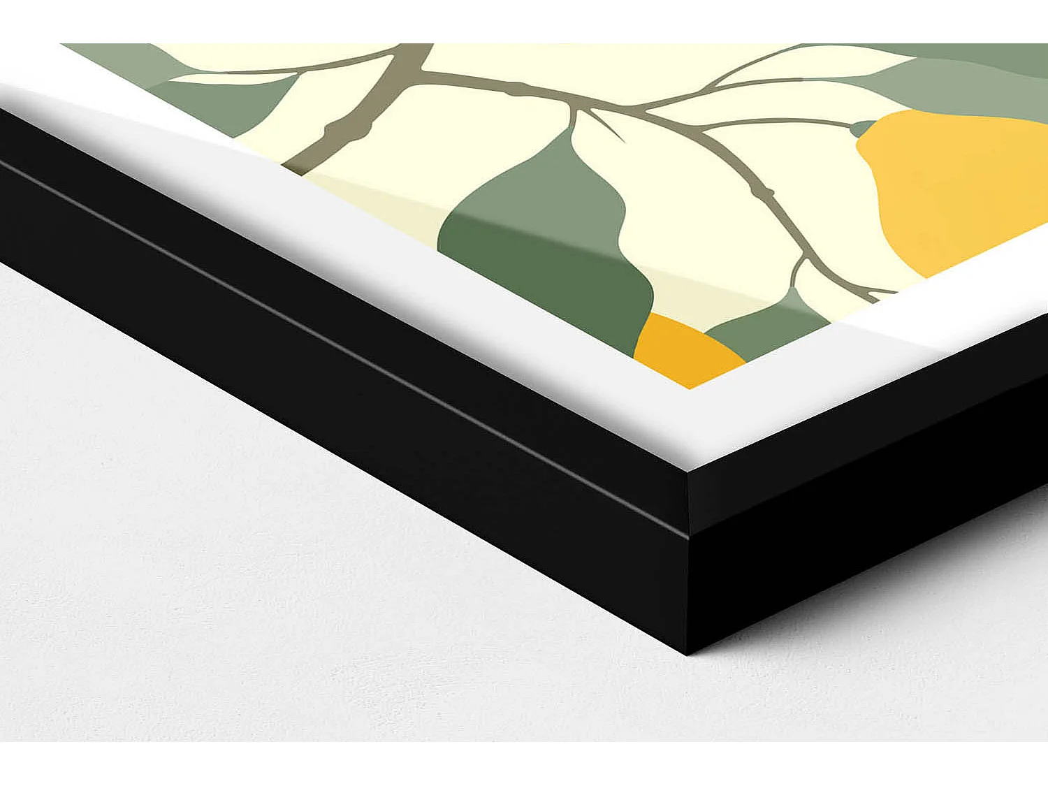 Dekoratives Gemälde mit schwarzem Rahmen, Illustration von Zitronen 60 x 40 cm – Perfekt für das Wohn- oder Schlafzimmer