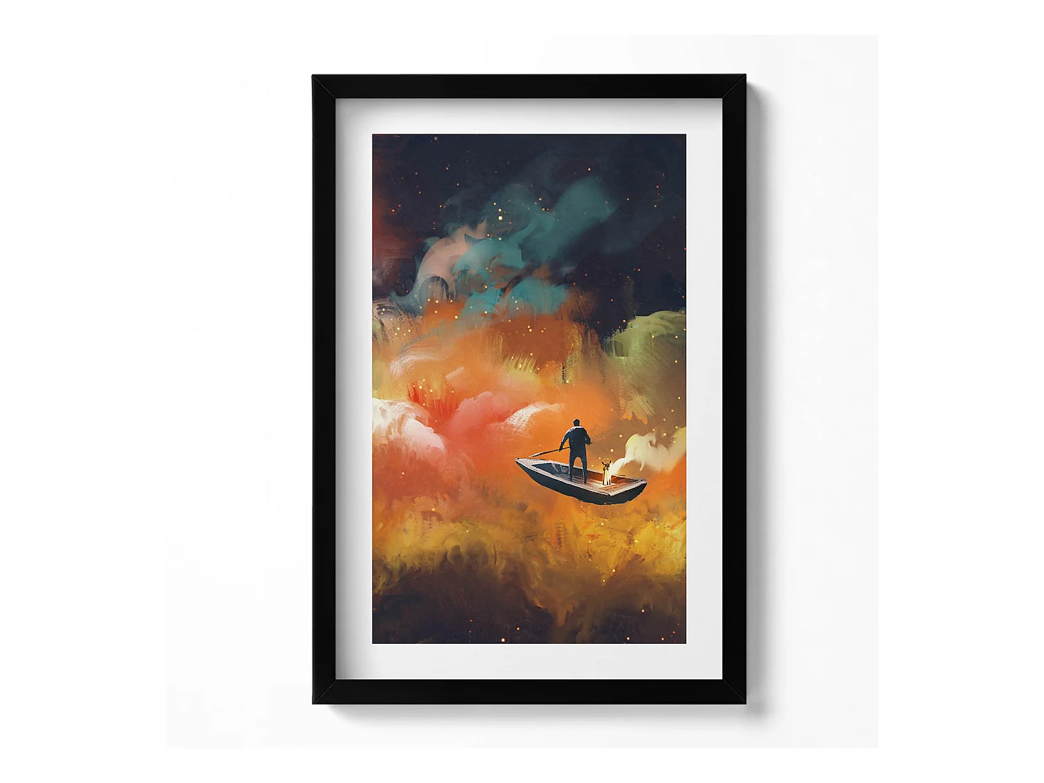 Tableau décoratif avec cadre noir, Une idée abstraite de la vie adulte 40 x 60 cm– Parfait pour le salon ou la chambre