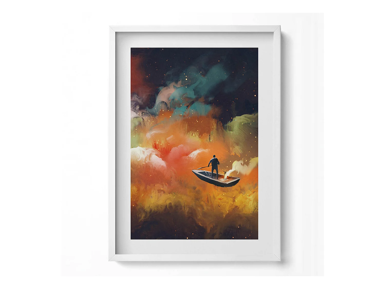 Tableau décoratif avec cadre blanc, Une idée abstraite de la vie adulte 50 x 70 cm– Parfait pour le salon ou la chambre