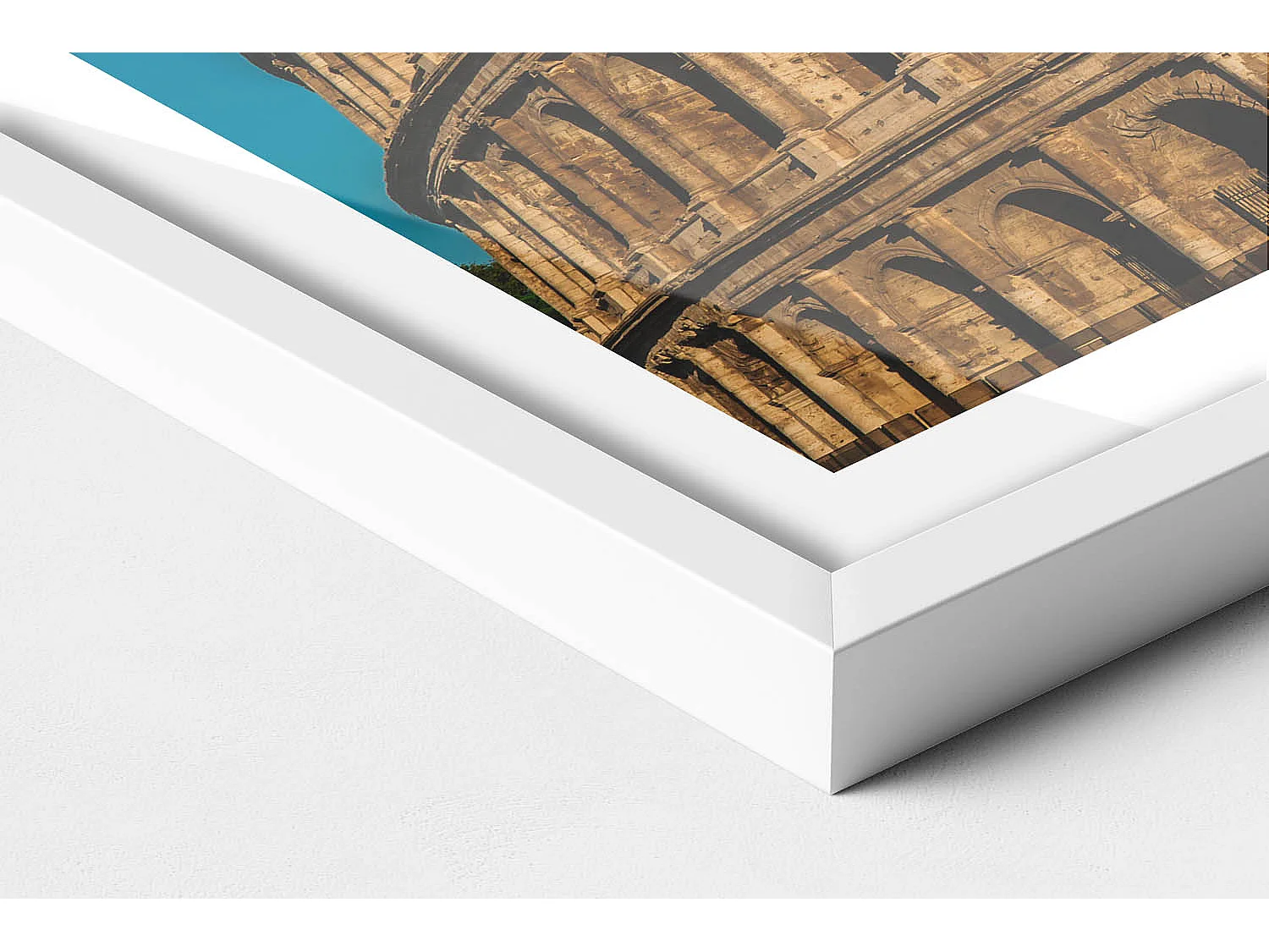 Decoratief schilderij met witte lijst, Colosseum in Italië 60 x 40 cm – Perfect voor de woon- of slaapkamer