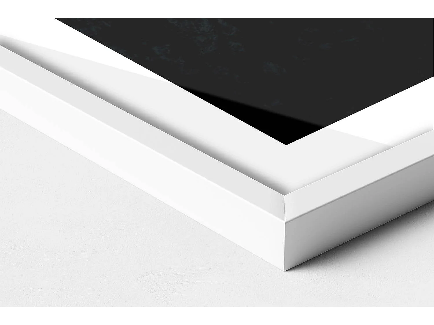 Tableau décoratif avec cadre blanc, Coucher de soleil dans les montagnes 60 x 80 cm– Parfait pour le salon ou la chambre