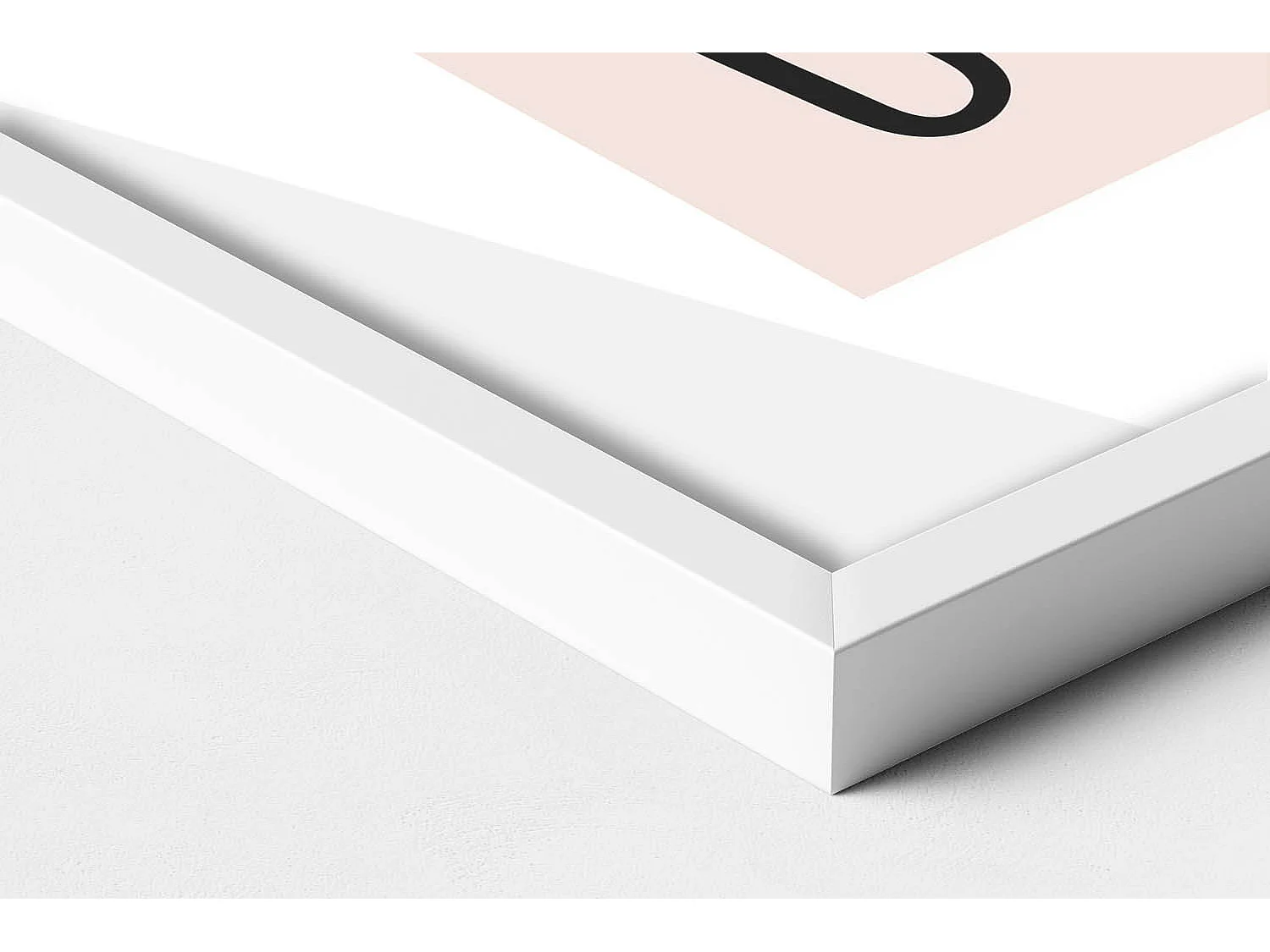 Decoratief schilderij met witte lijst, abstracte kunstvormen 60 x 80 cm – perfect voor de woon- of slaapkamer