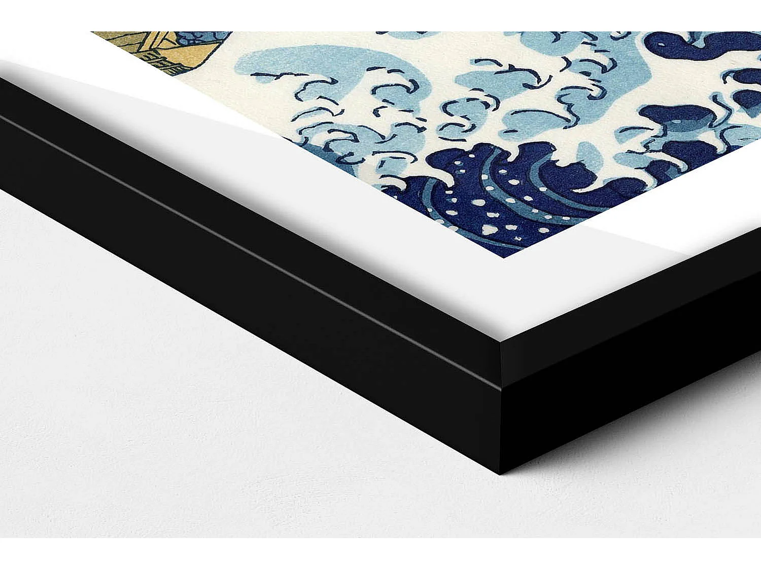 Dekoratives Gemälde mit schwarzem Rahmen, traditionelle japanische Architektur, 50 x 50 cm – perfekt für das Wohn- oder Schlafzimmer